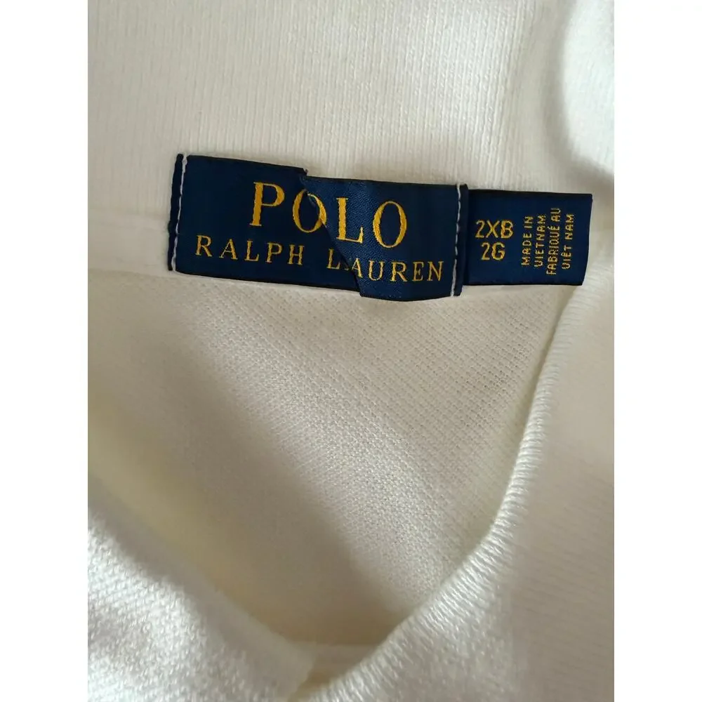 POLO RALPH LAUREN Long Sleeve Polo Shirt Size 2XB NEW White $170